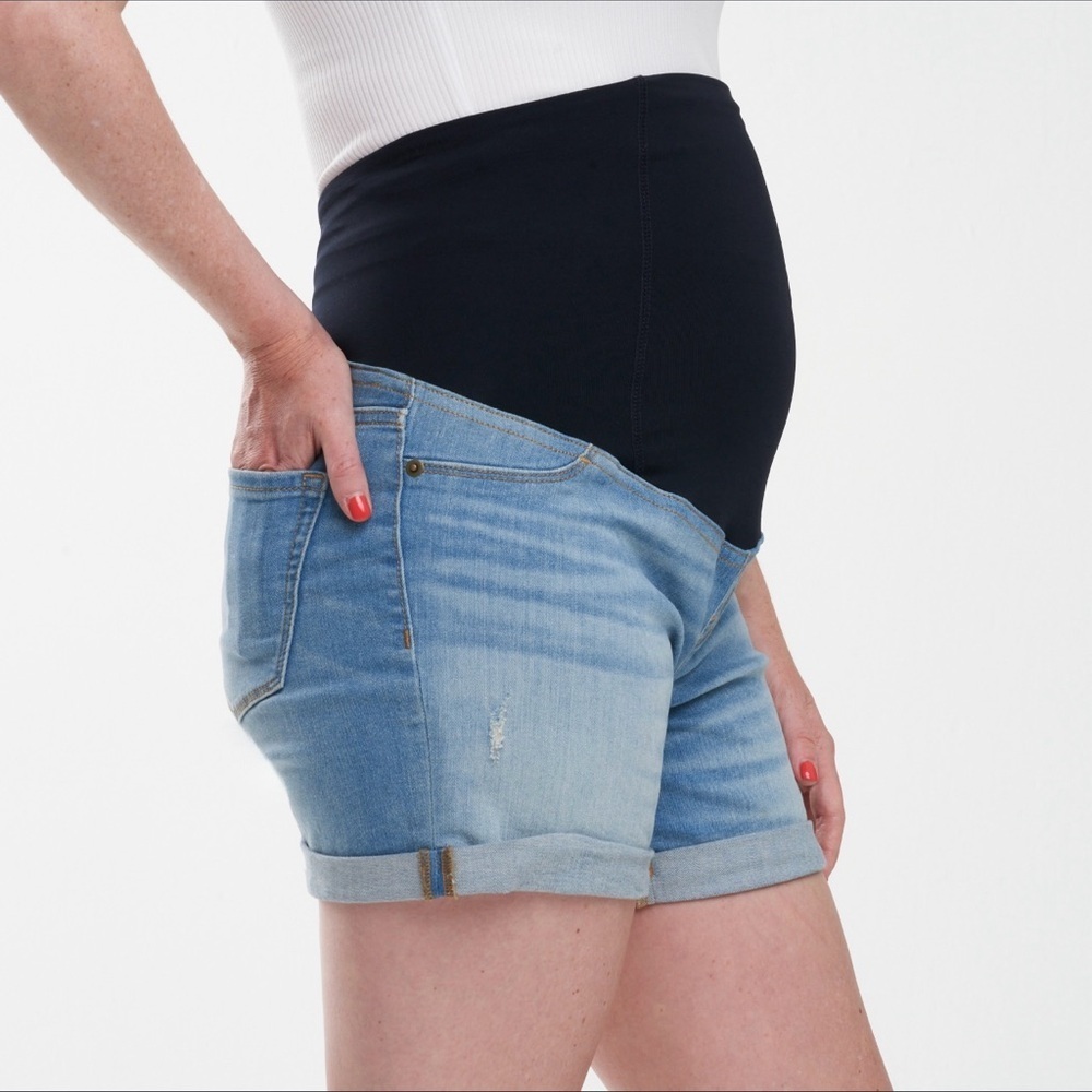 Ingrid & Isabel High Waist Denim Maternity Shorts